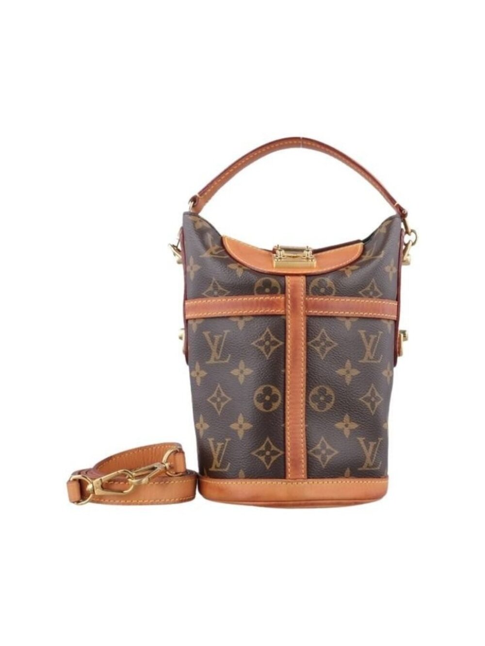 Louis Vuitton Duffle Brown Monogram 2-Way Shoulder Bag Gold